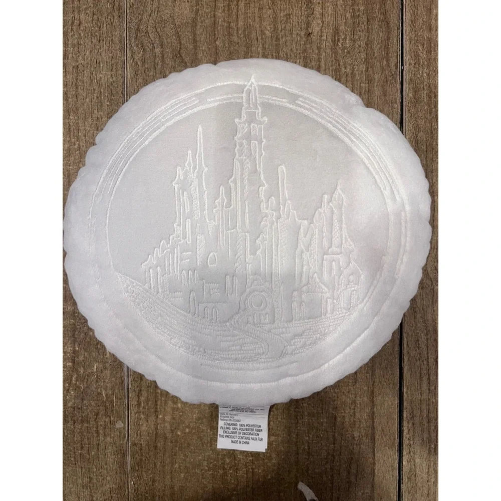 Wicked For Good x Katie Kime Emerald City Throw Pillow White Round Glinda Castle